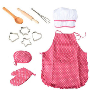 Tablier et Toque Cuisine Rose
