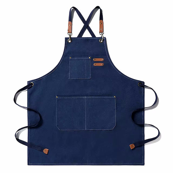 Tablier Atelier Style Japonais Bleu Clair – Résistant Taches, Poches Avant, Lavable, Pour Cuisine, Jardinage, Peinture, Soudure, Homme/Femme