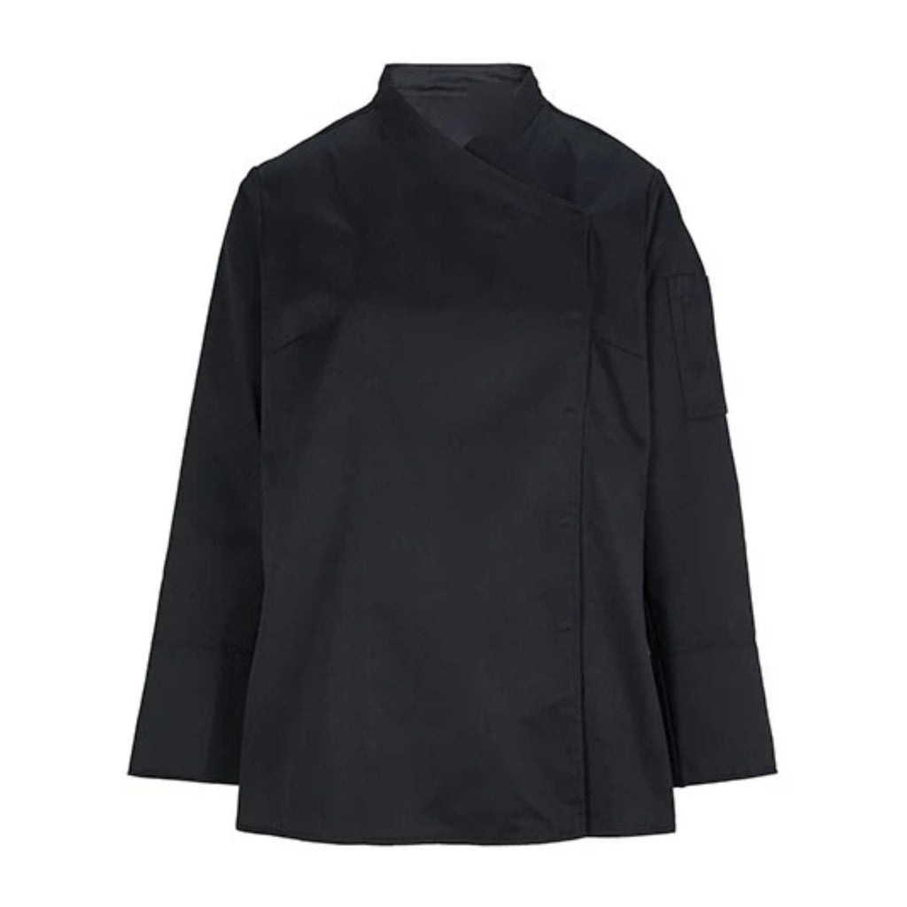 Kochjacke Damen, Schwarz, Vorderansicht