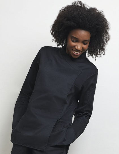 Blouse de cuisine femme, noir, photo portée