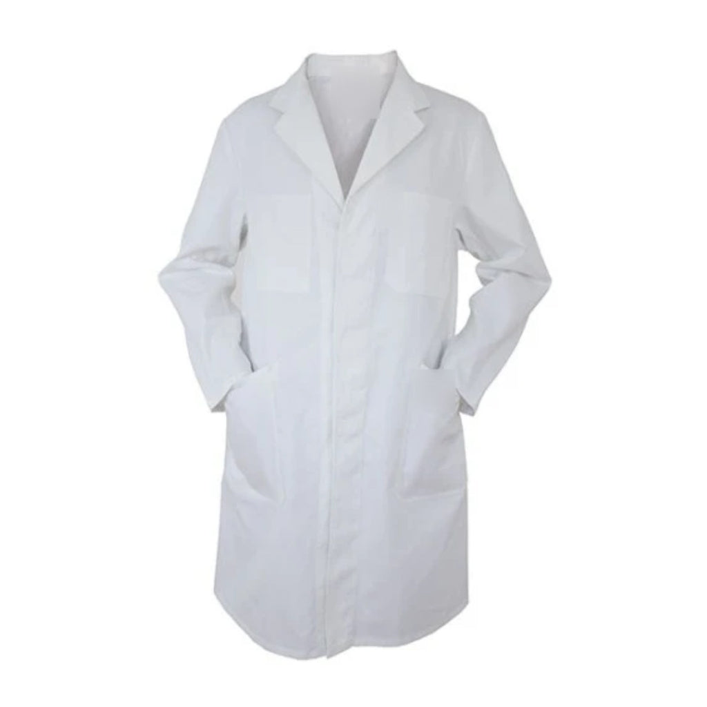 Blouse homme en coton épais, blanche, de face