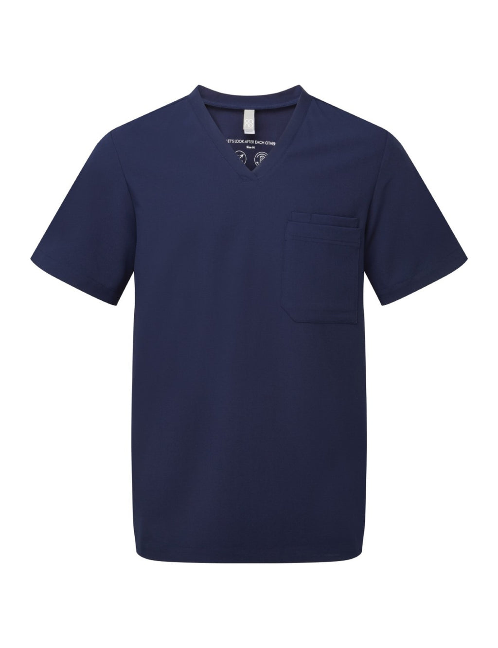 Blouse médicale homme col V, bleu marine, de face
