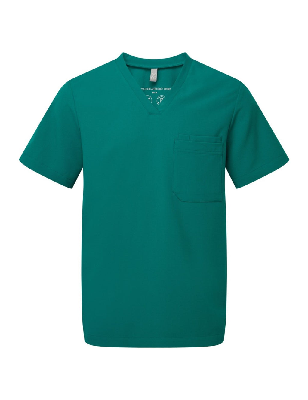 Blouse médicale homme col V, vert, de face