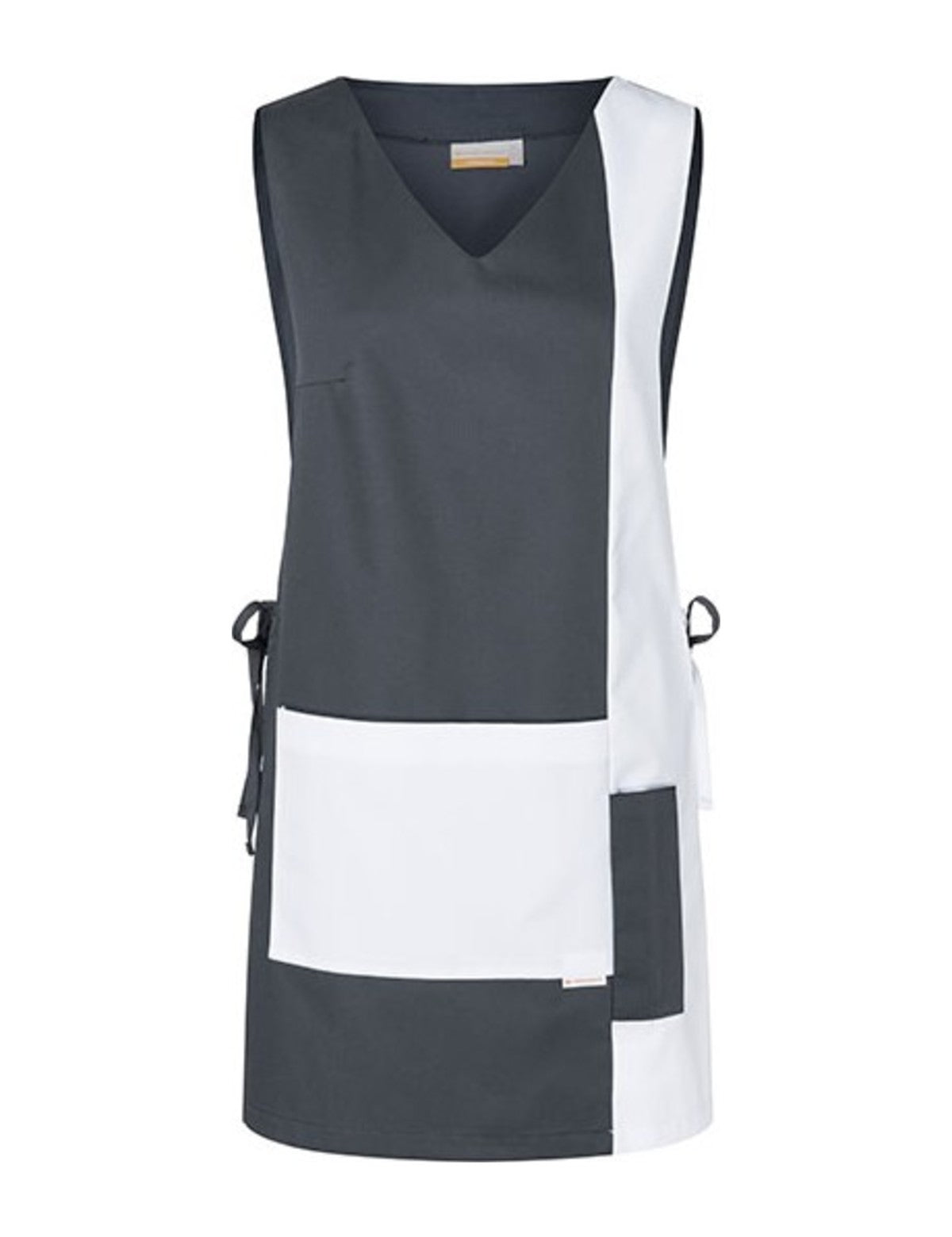 Blouse de Ménage, anthracite et blanc, de face