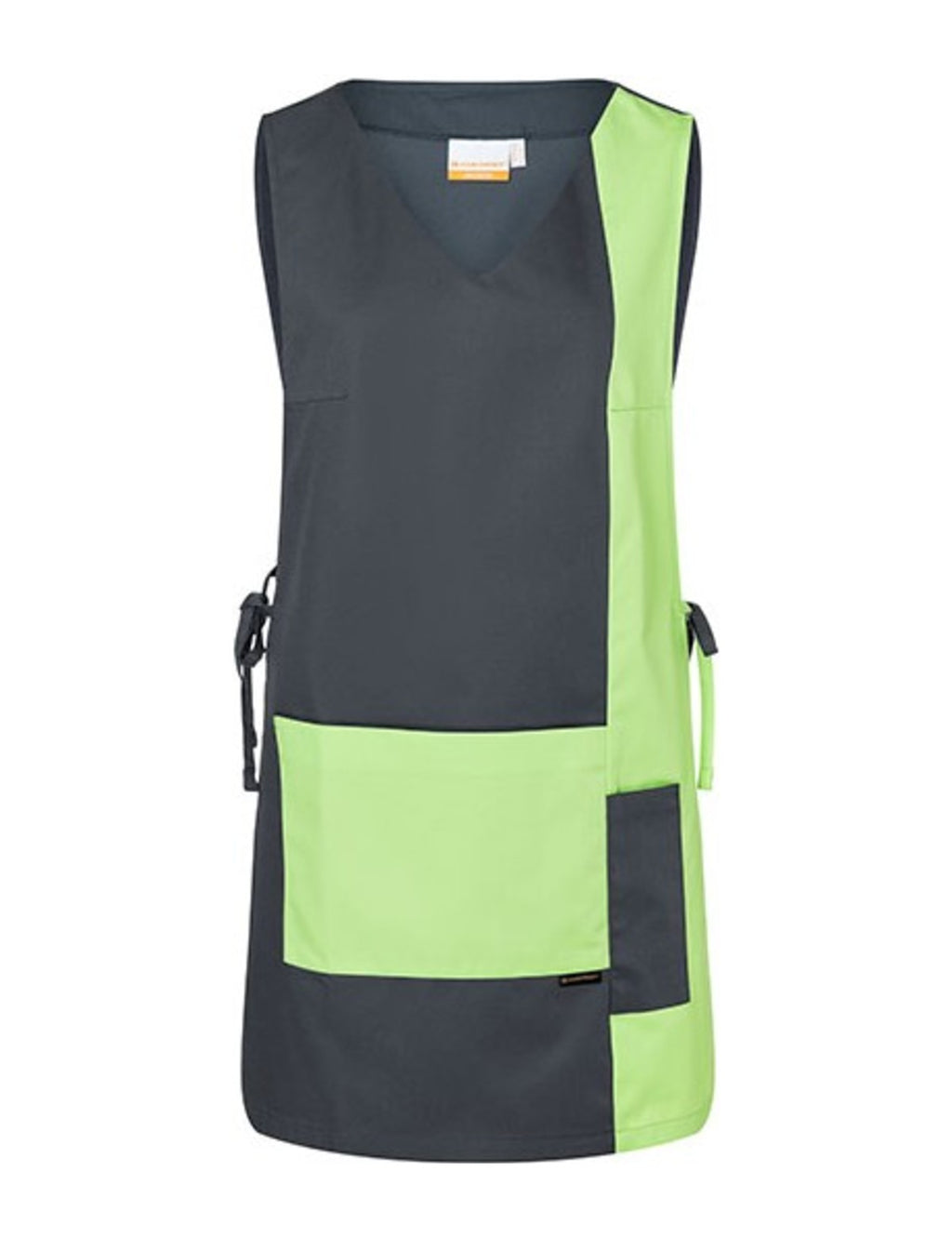 Blouse de Ménage, anthracite et vert pomme, de face