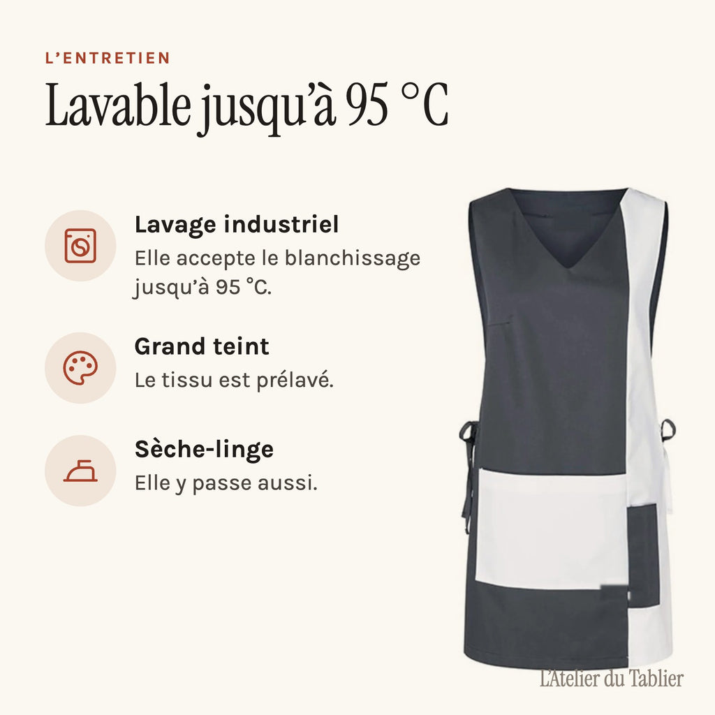 Kittelschürze, Pflege bis 95 °C