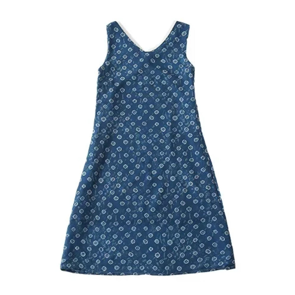 Blouse tablier grand-mère sans manches, de dos
