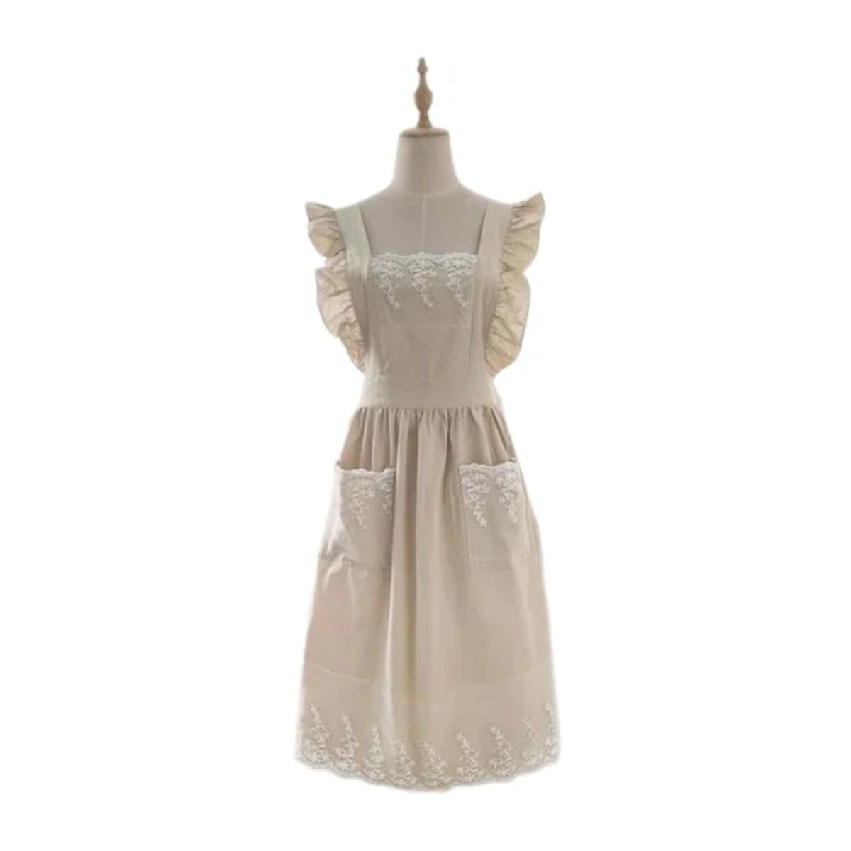 Schürzenkleid aus Spitze, Weiß