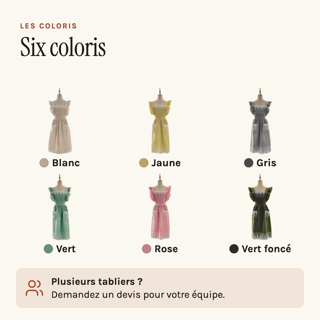 Schürzenkleid aus Spitze, die sechs Farben