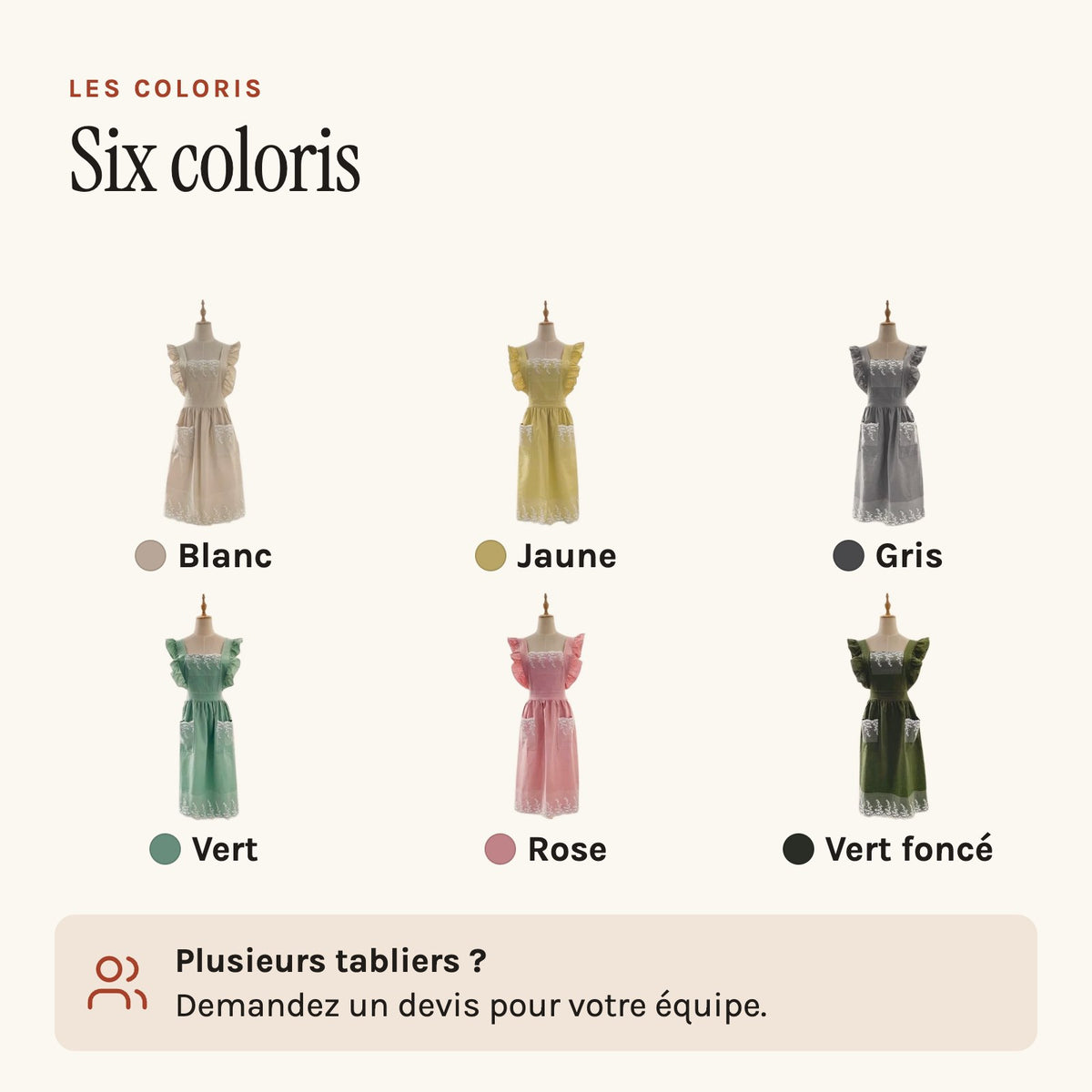 Schürzenkleid aus Spitze, die sechs Farben