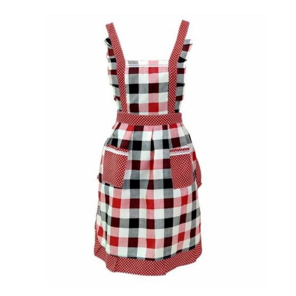 Schürzenkleid für Damen, rot kariert