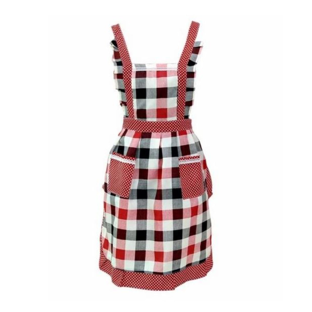 Schürzenkleid für Damen, rot kariert