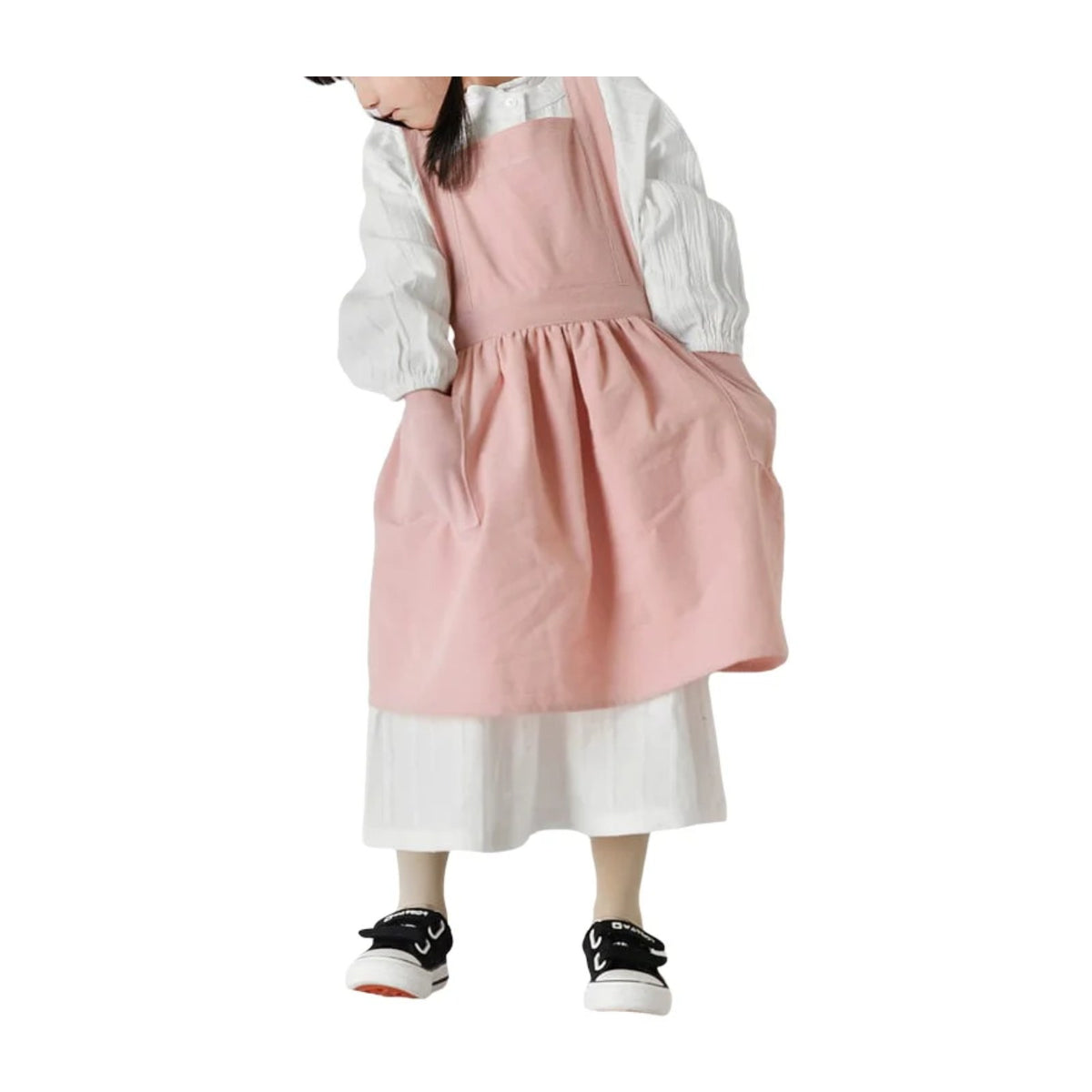 Kinderschürze für Mädchen, Rosa, getragen