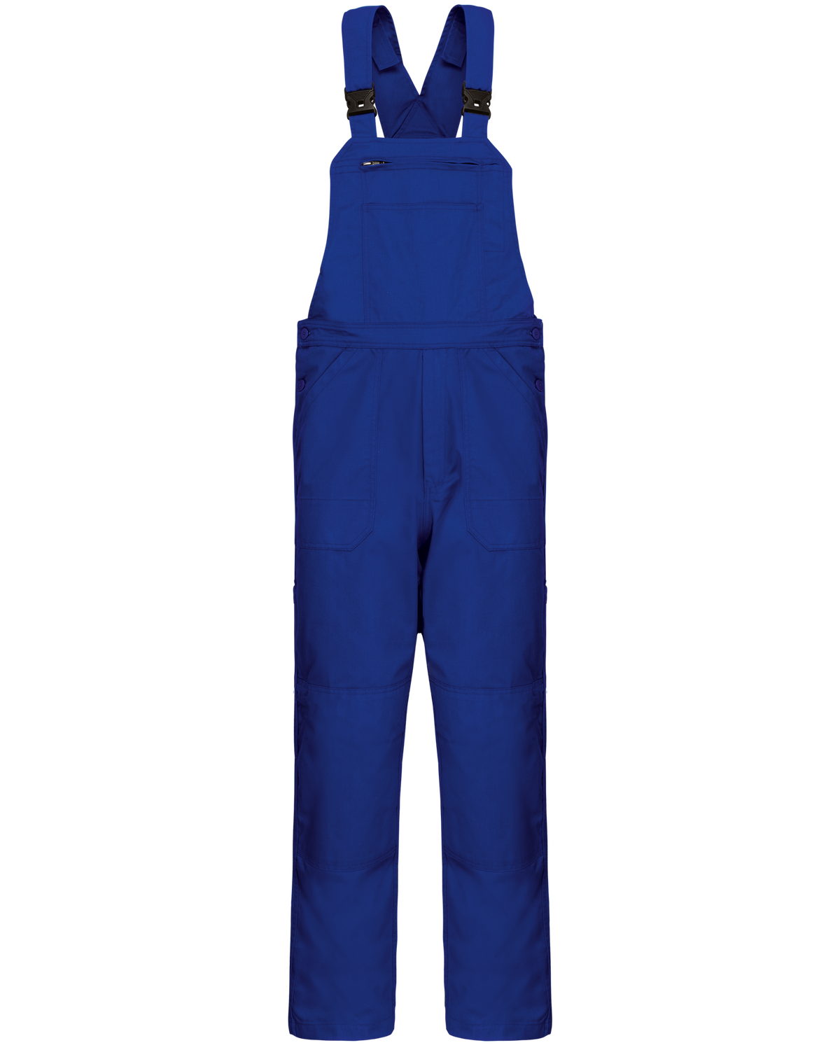 Salopette bleu de travail, bleu roi, de face