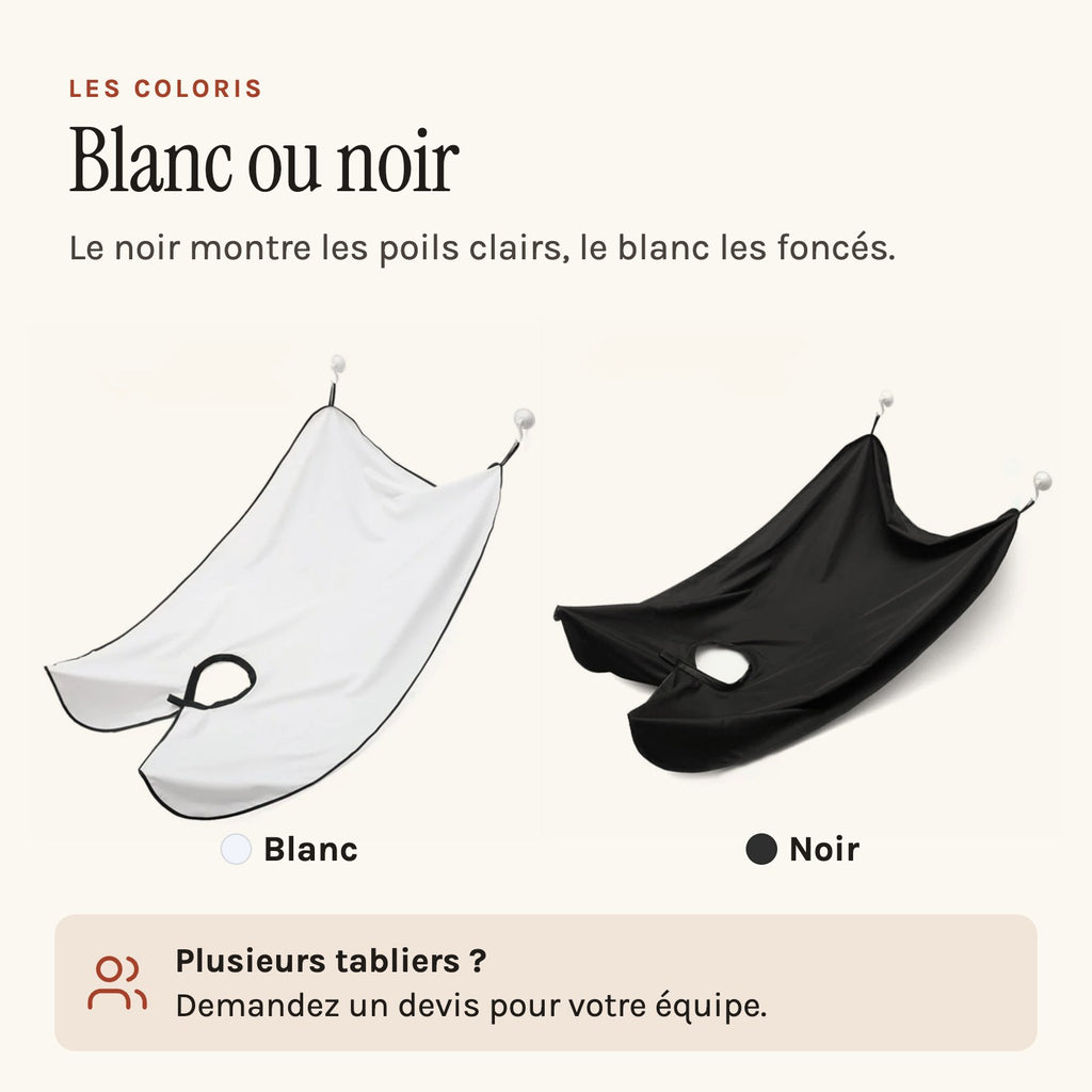 Tablier à barbe, les deux coloris
