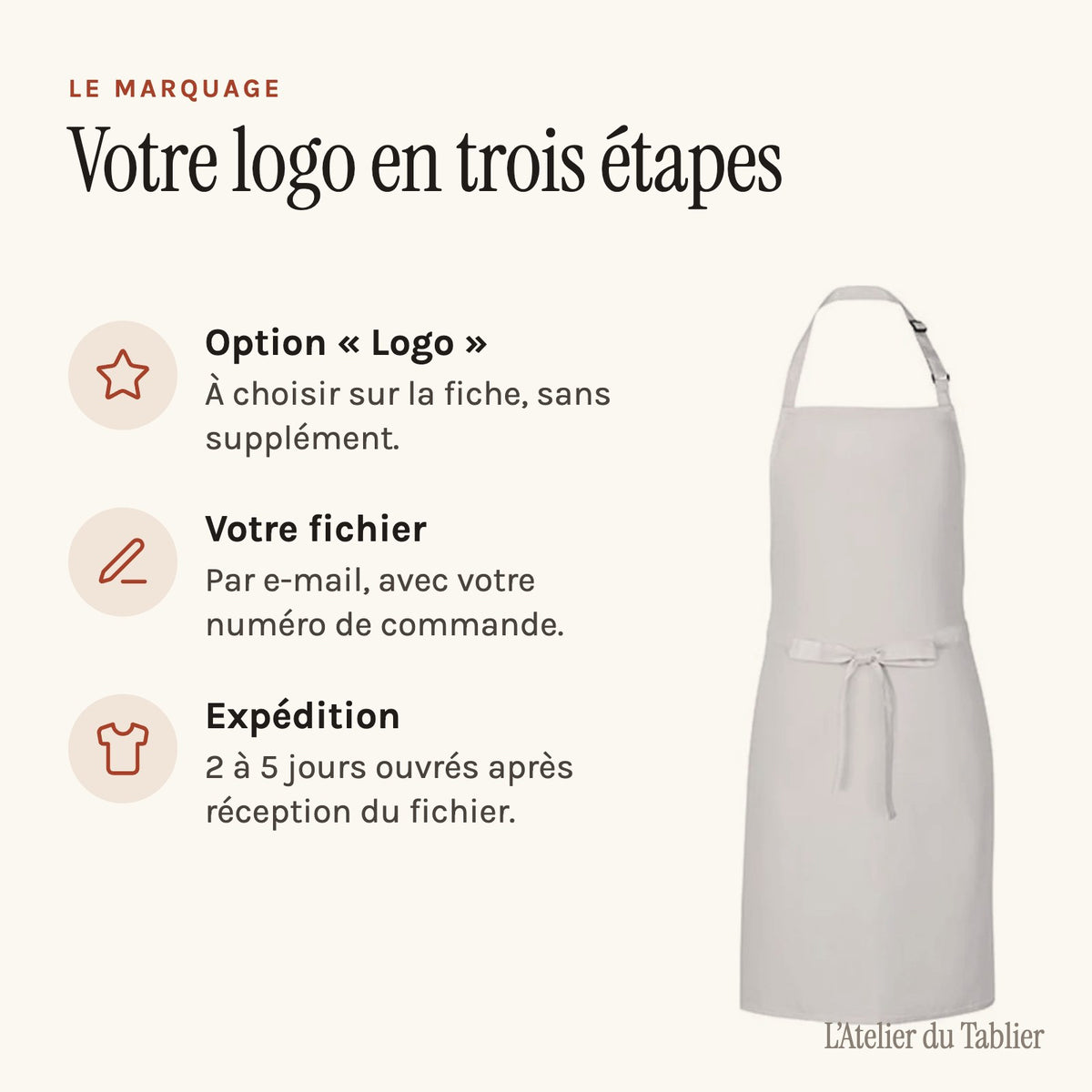 Tablier à Personnaliser, personnalisation avec votre logo
