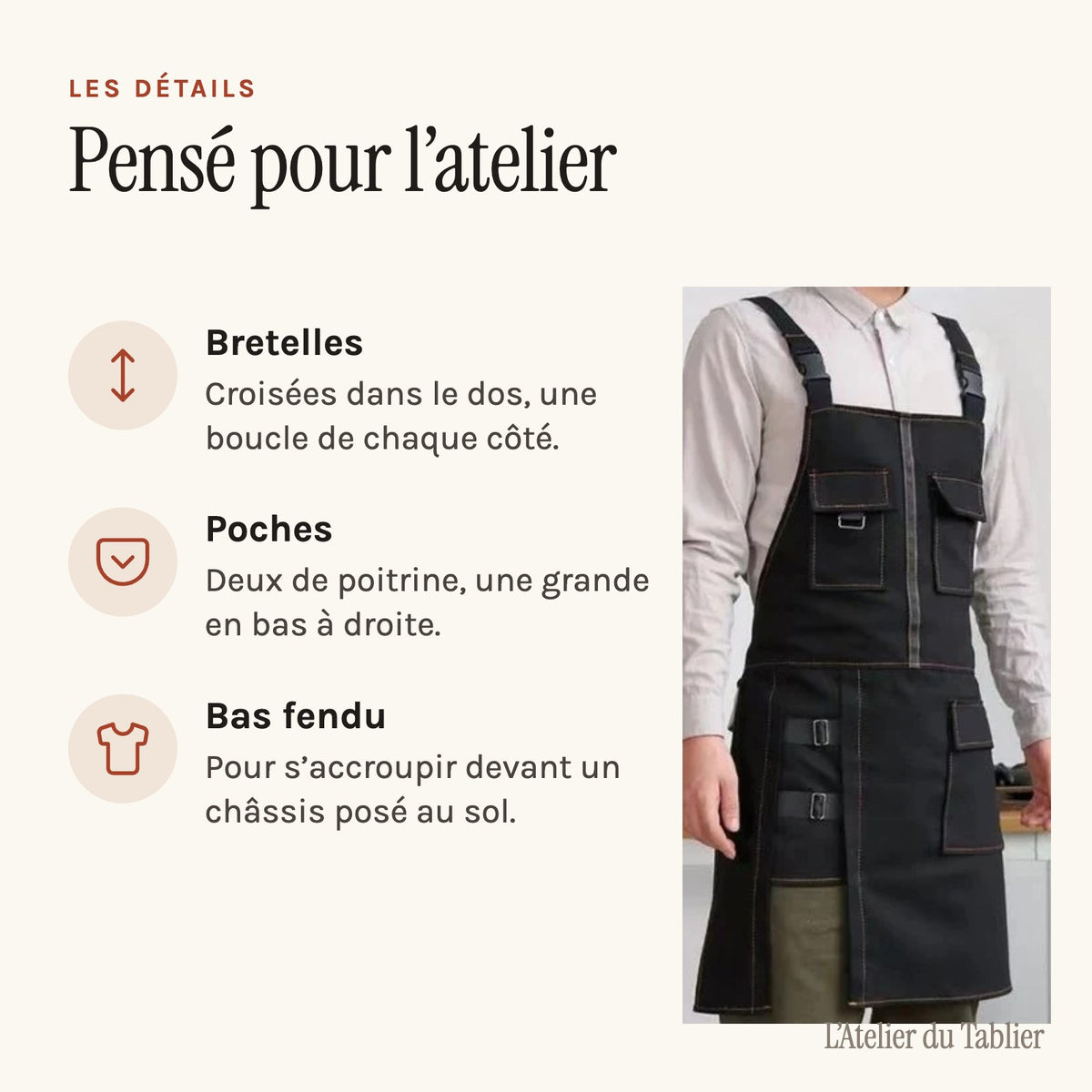 Tablier Artiste Peintre, les détails
