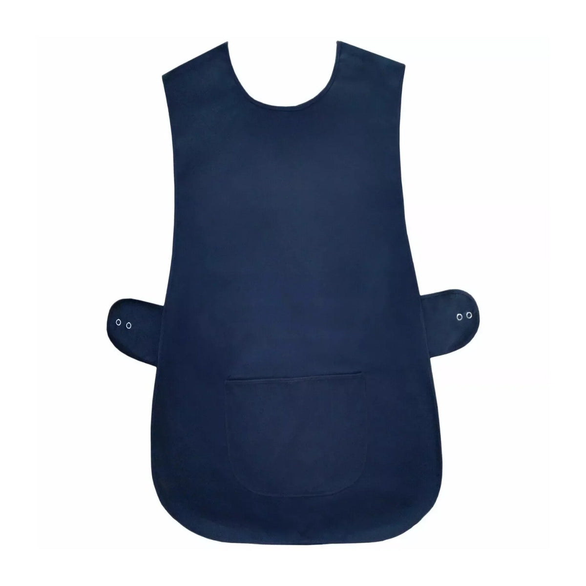 Tablier chasuble ATSEM, à enfiler sans passer par la tête, bleu marine, à plat