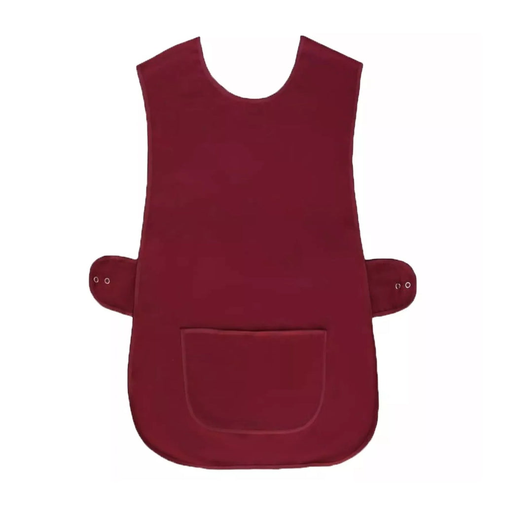 Tablier chasuble ATSEM, à enfiler sans passer par la tête, bordeaux, à plat