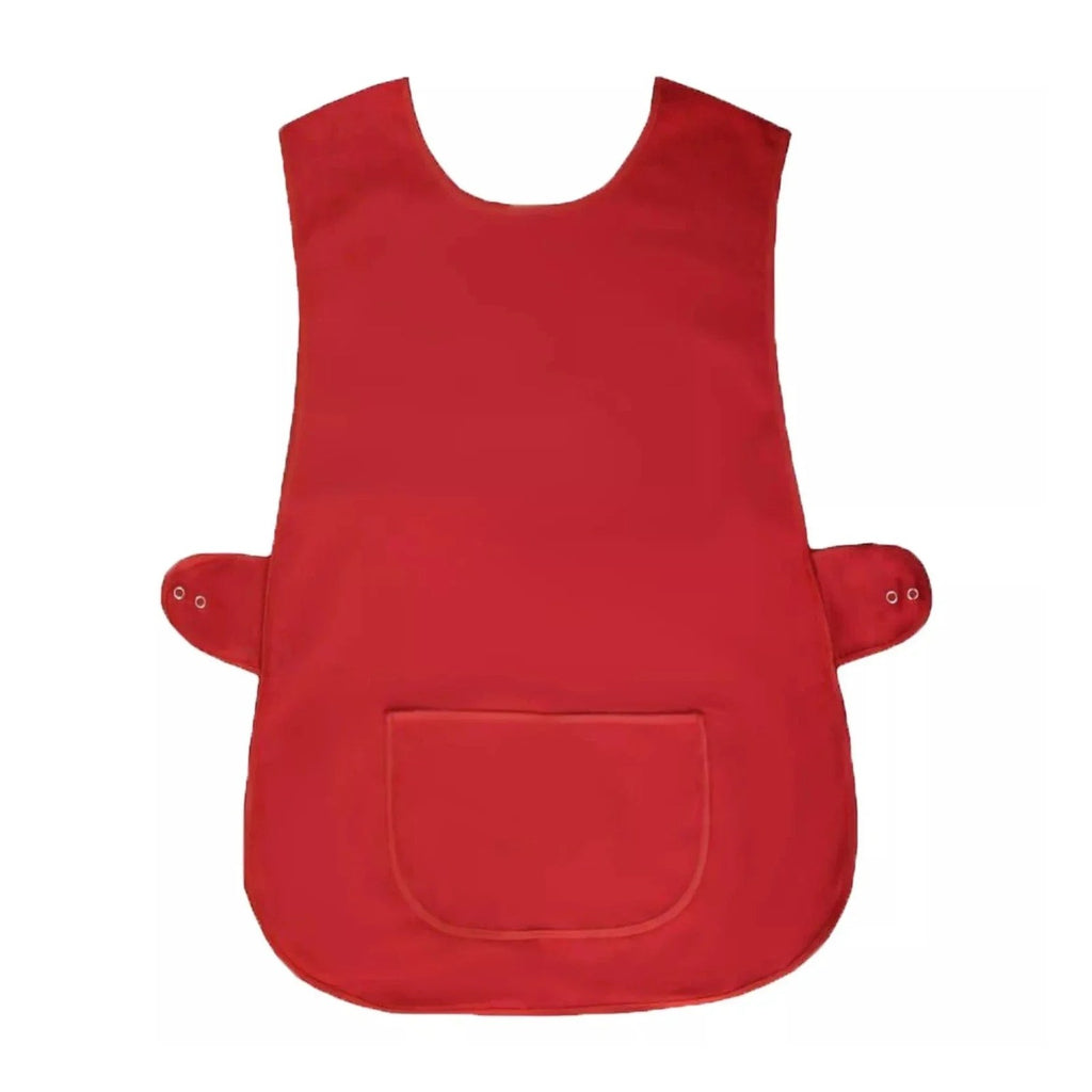 Tablier chasuble ATSEM, à enfiler sans passer par la tête, rouge, à plat