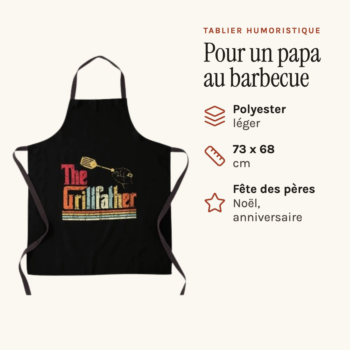 Grillschürze GrillFather, Schwarz bedruckt