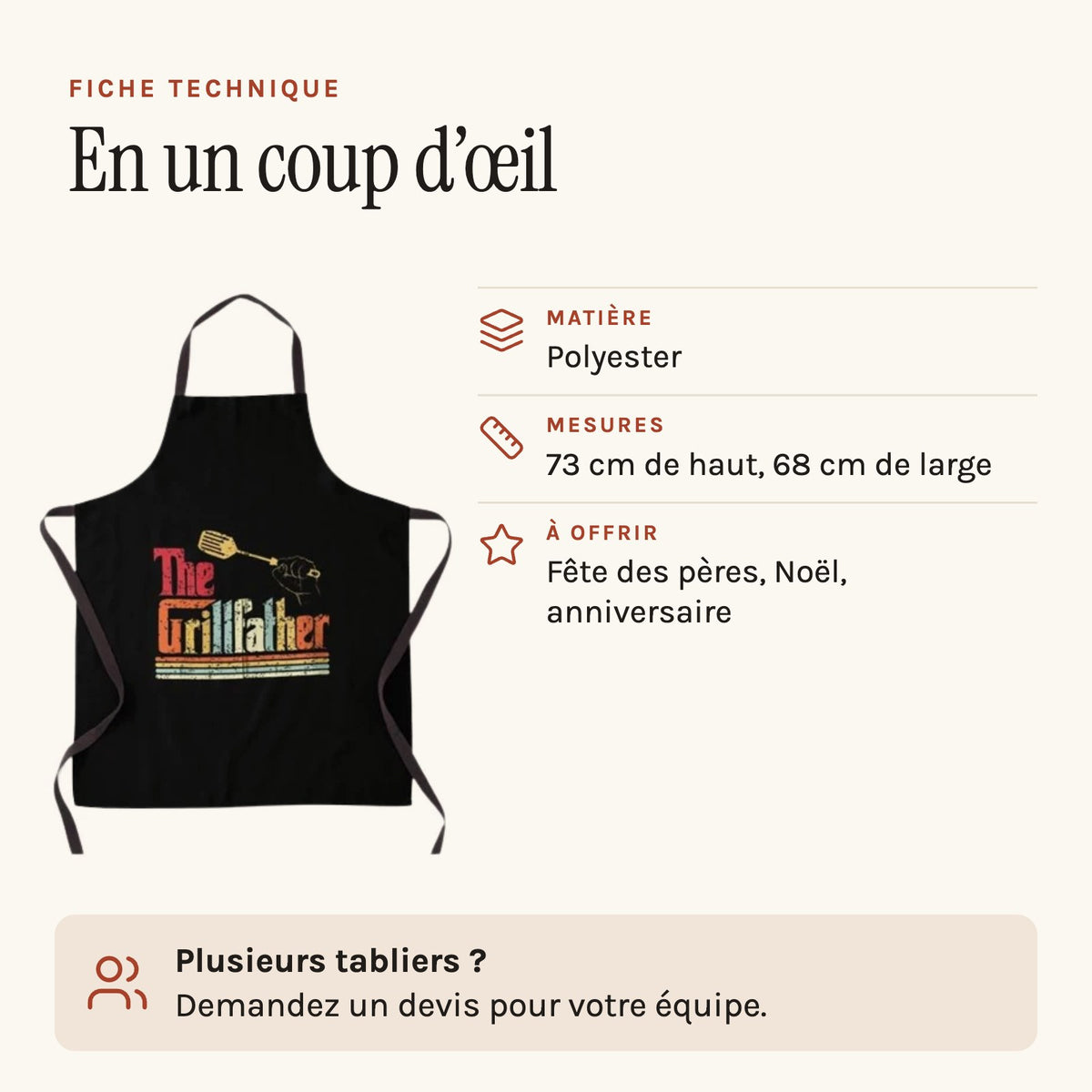 Grillschürze GrillFather, technisches Datenblatt