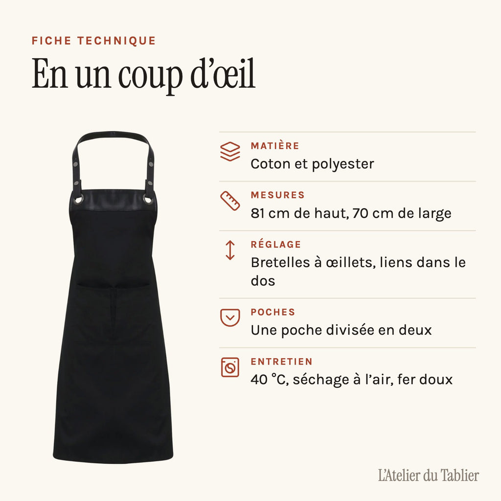 Barista-Schürze, technisches Datenblatt