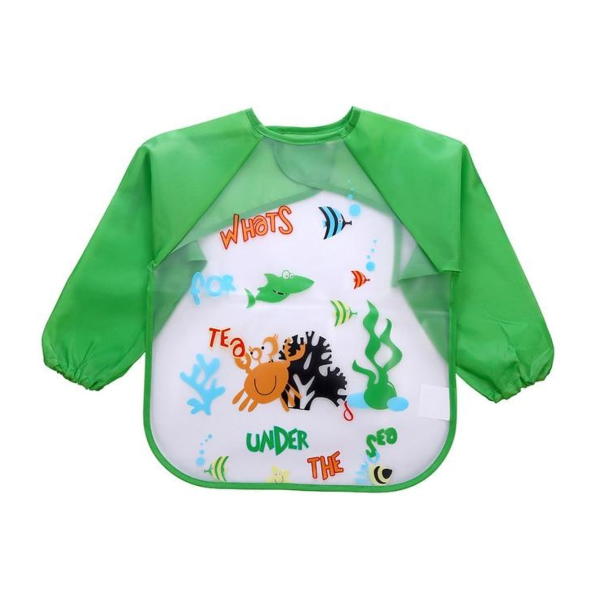 Babyschürze für die Mahlzeiten, Grün, Fische und Krabben