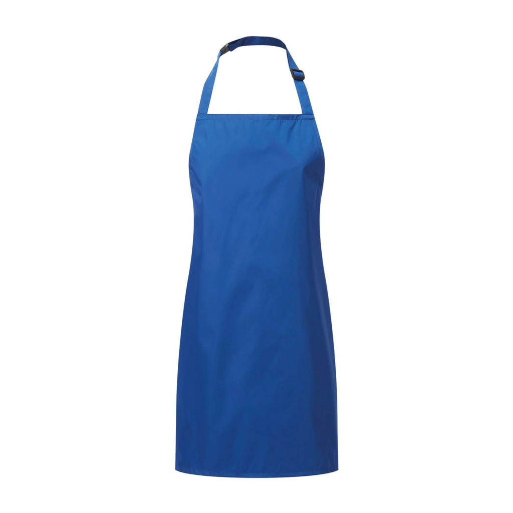Tablier bleu pour la maternelle, bleu roi, de face