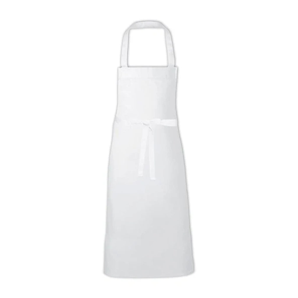 Tablier brasero en sergé épais, grand format, blanc, de face