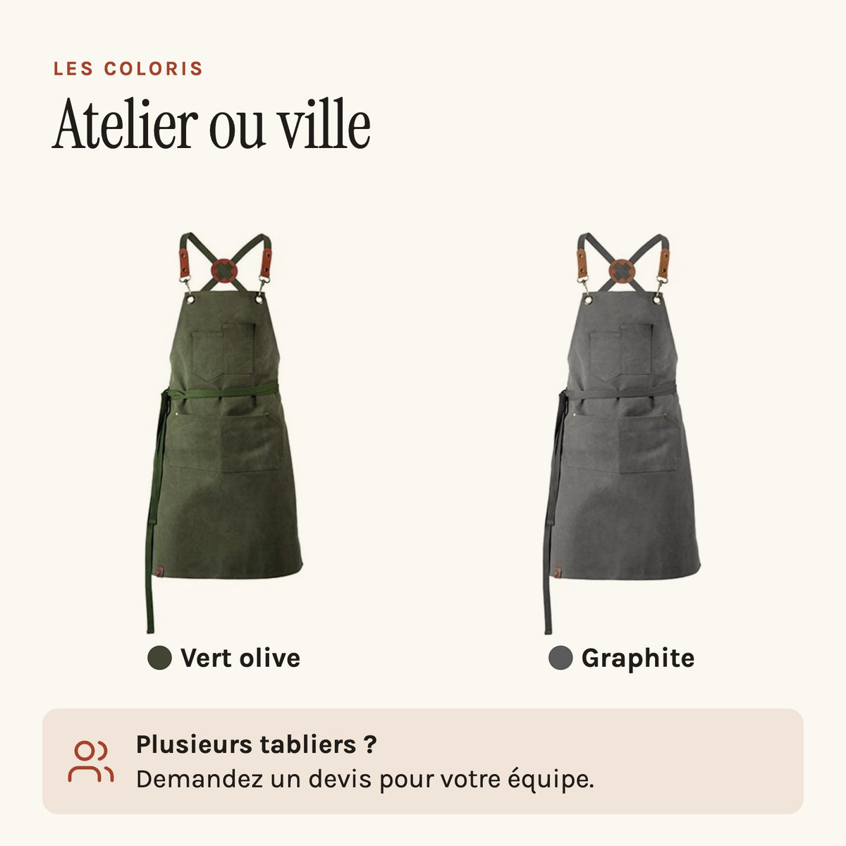 Tablier de Bricolage, les coloris