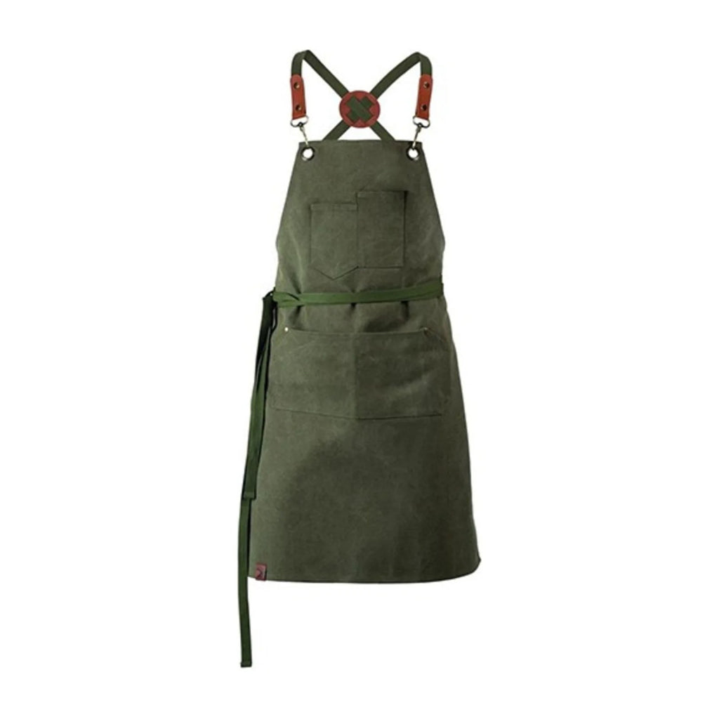 Tablier de Bricolage, vert olive, de face