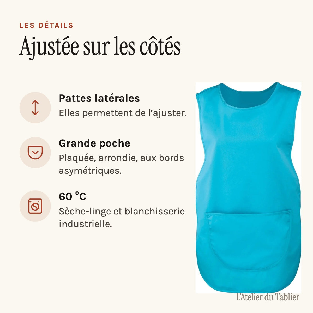 Tablier Chasuble, les détails