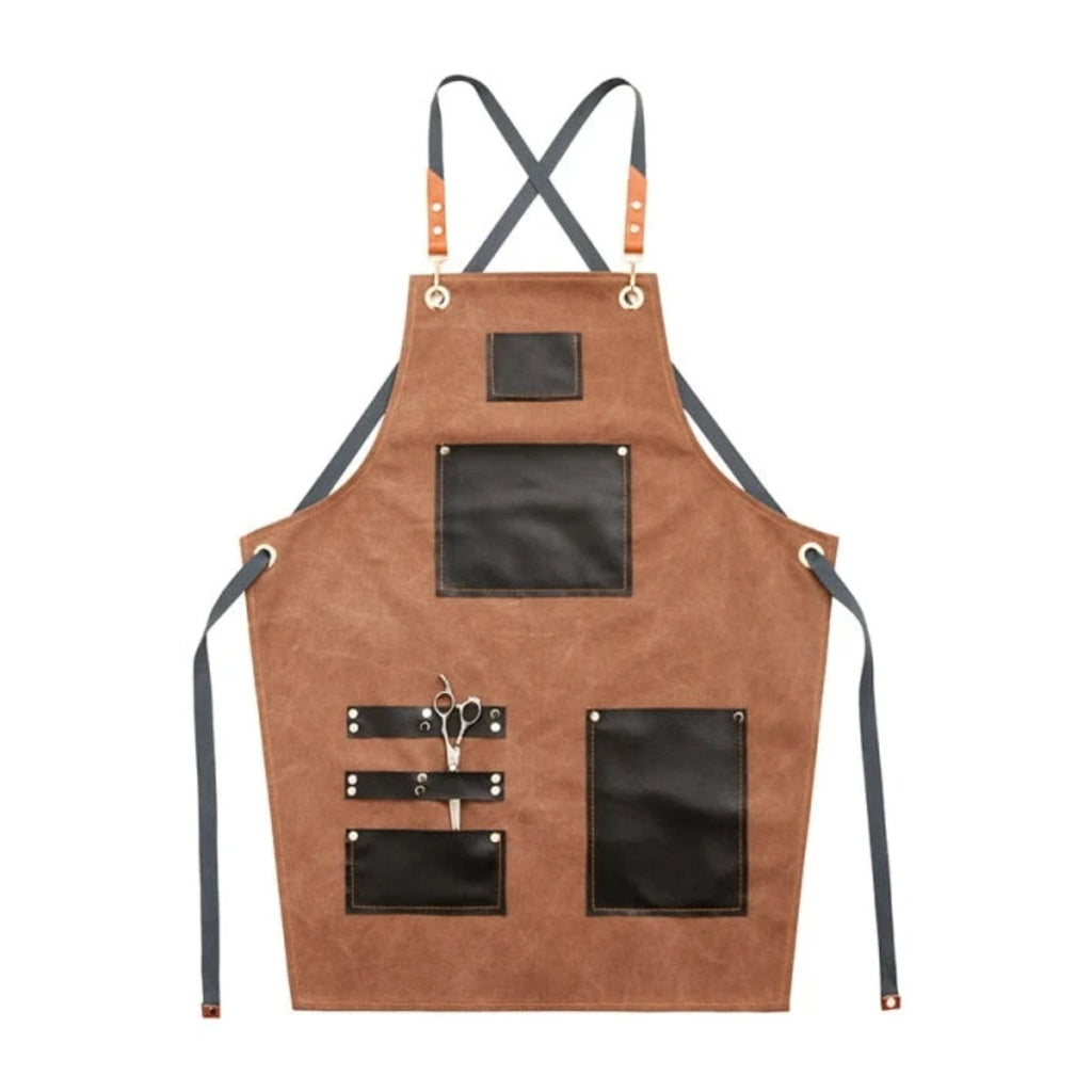 Friseurschürze aus Canvas, Braun