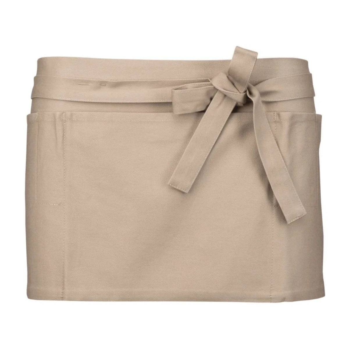 Kurze Kellnerschürze, Beige, Vorderansicht
