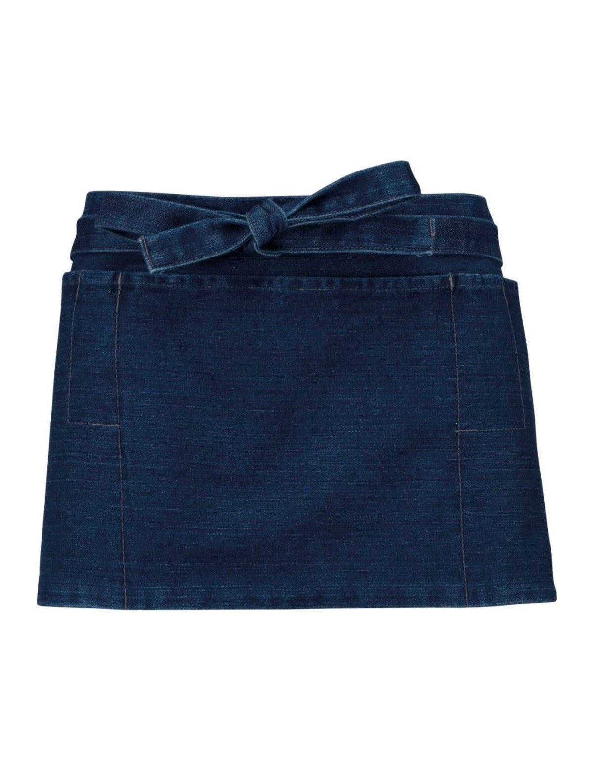 Tablier Court, denim, de face