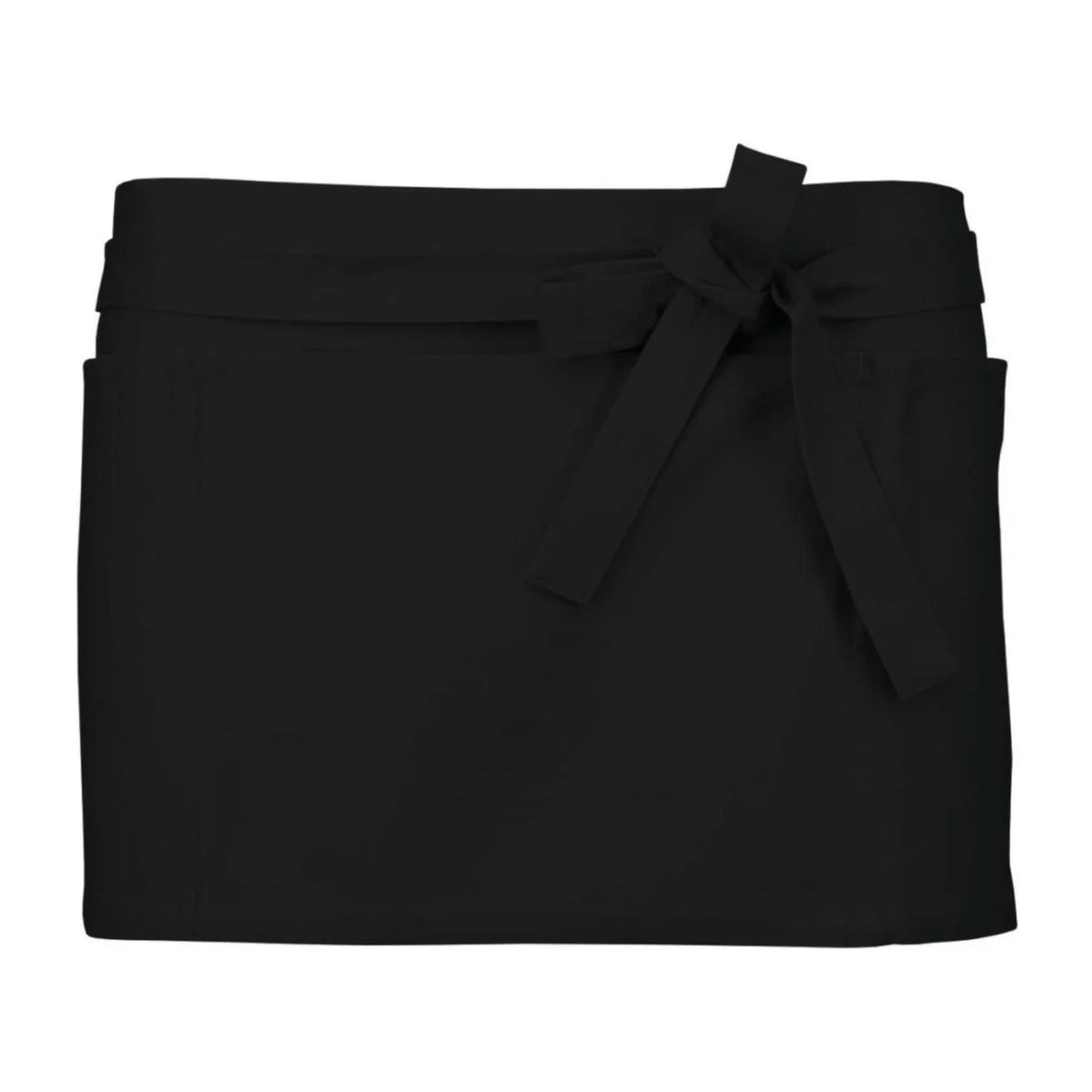 Kurze Kellnerschürze, Schwarz, Vorderansicht