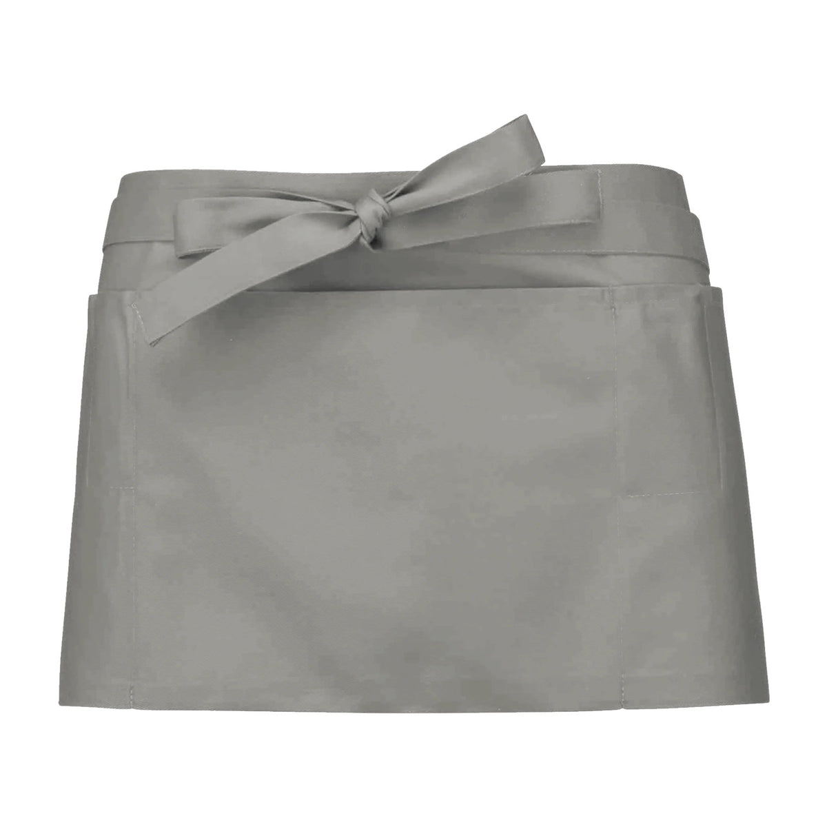 Tablier court personnalisé, à cinq poches, gris clair, de face
