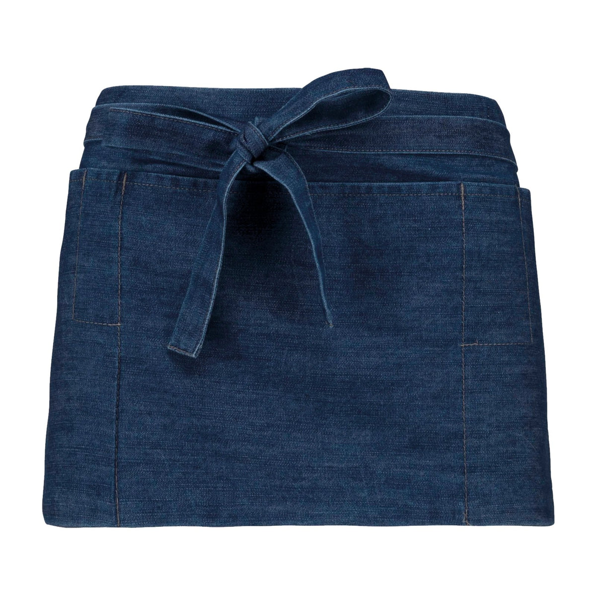 Tablier court personnalisé, à cinq poches, jean, de face