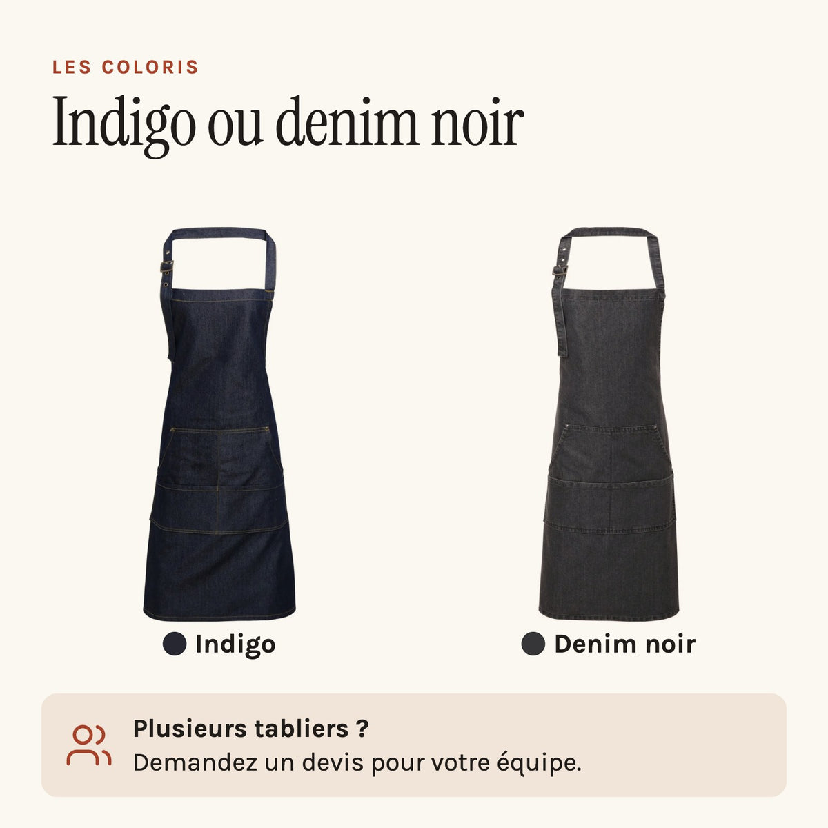 Kochschürze aus Jeans, die Farben
