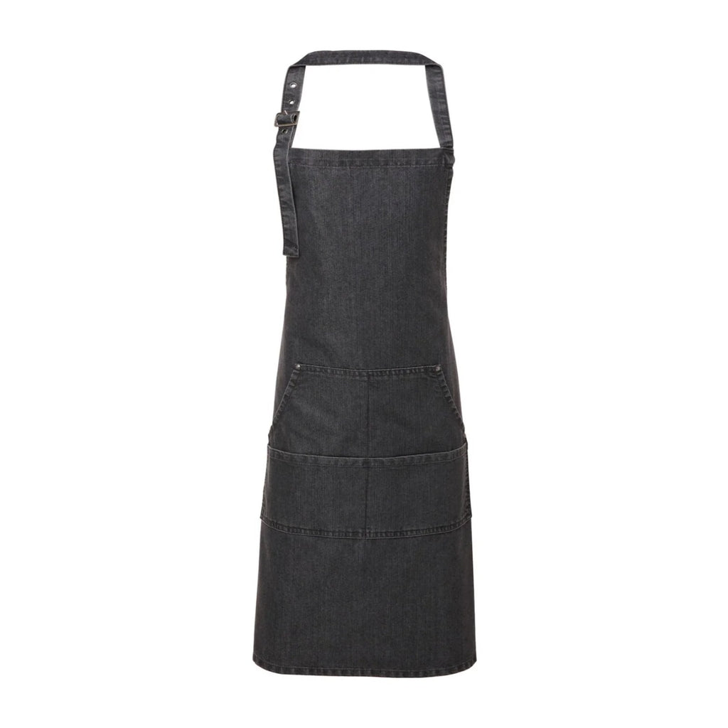 Kochschürze aus Jeans, Schwarzer Denim, Vorderansicht