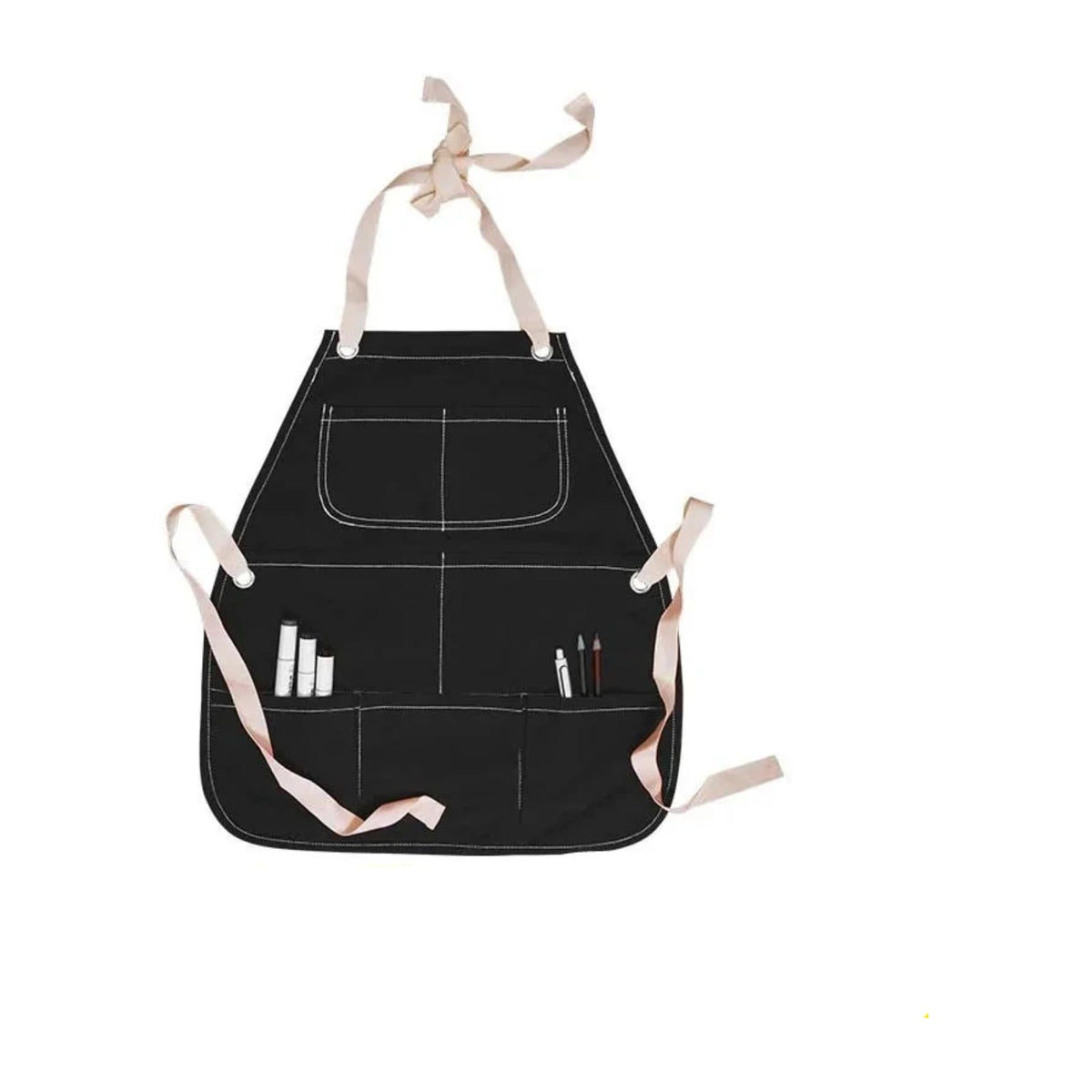 Tablier cuisine enfant personnalisé en coton, trois tailles, noir, de face