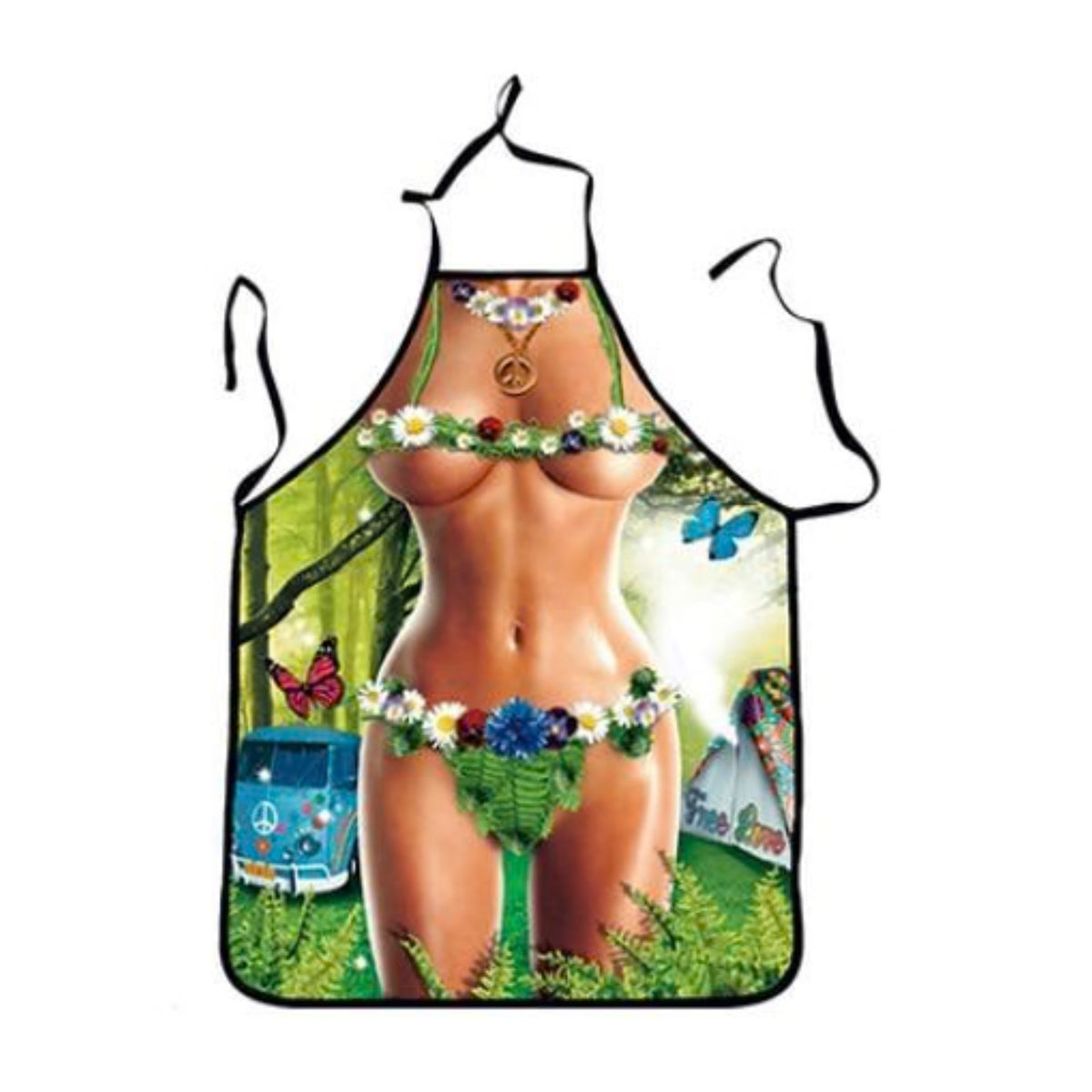 Tablier de cuisine femme sexy, imprimé hippie à fleurs