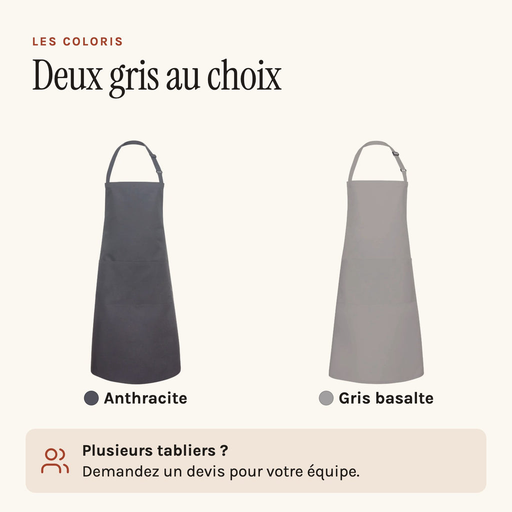 Tablier Professionnel Gris, les coloris