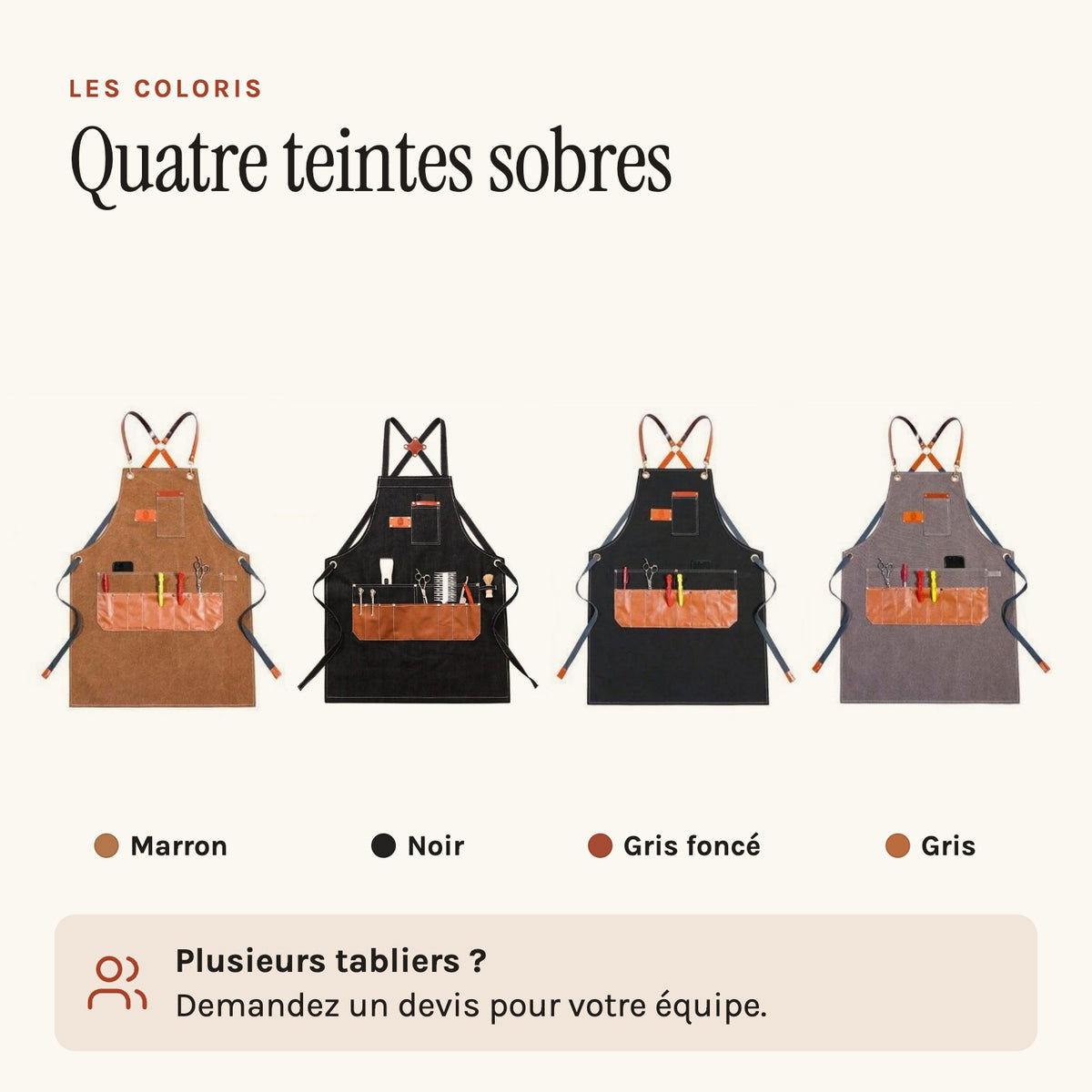 Profi-Friseurschürze, die vier Farben