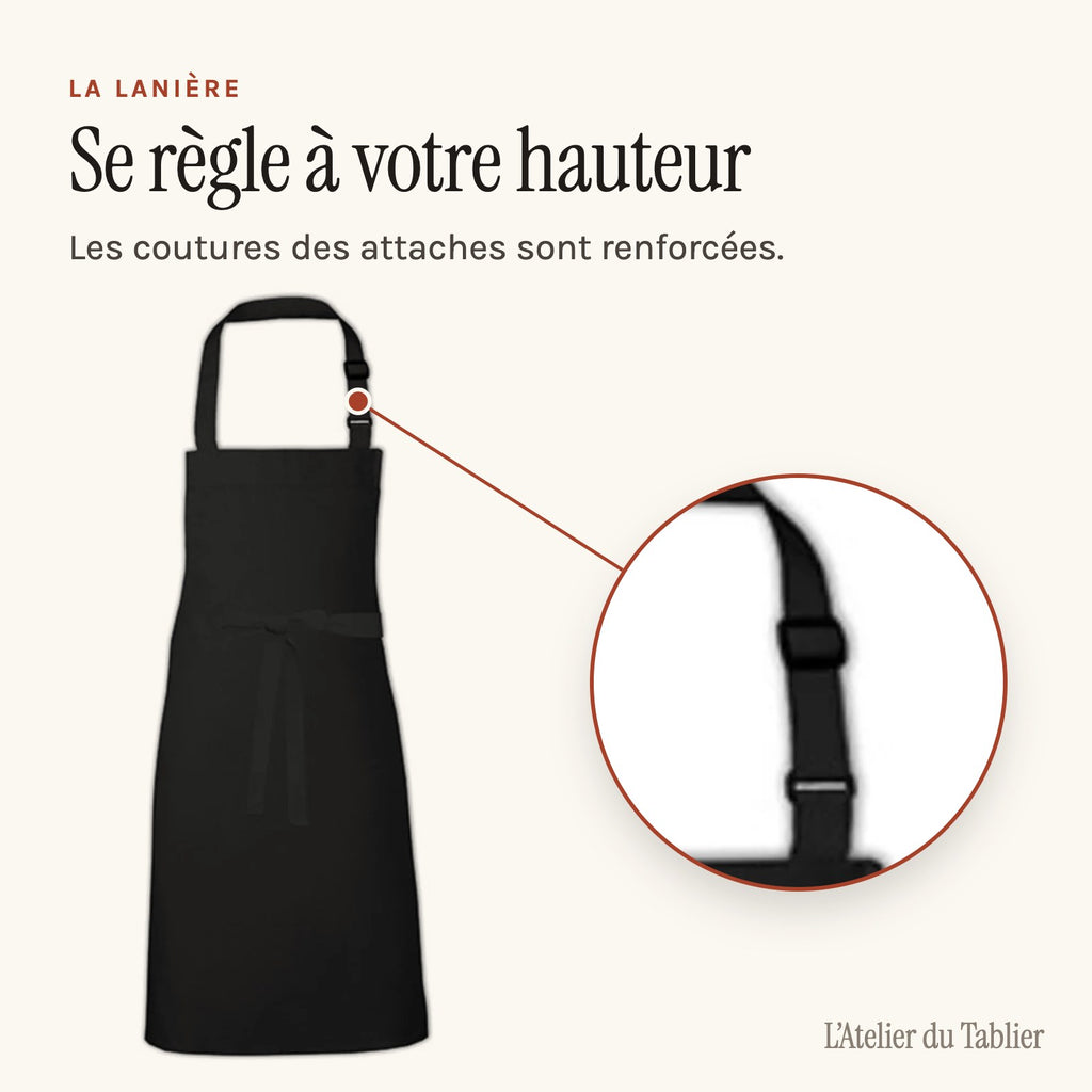 Tablier Barbecue Moderne, lanière de cou réglable
