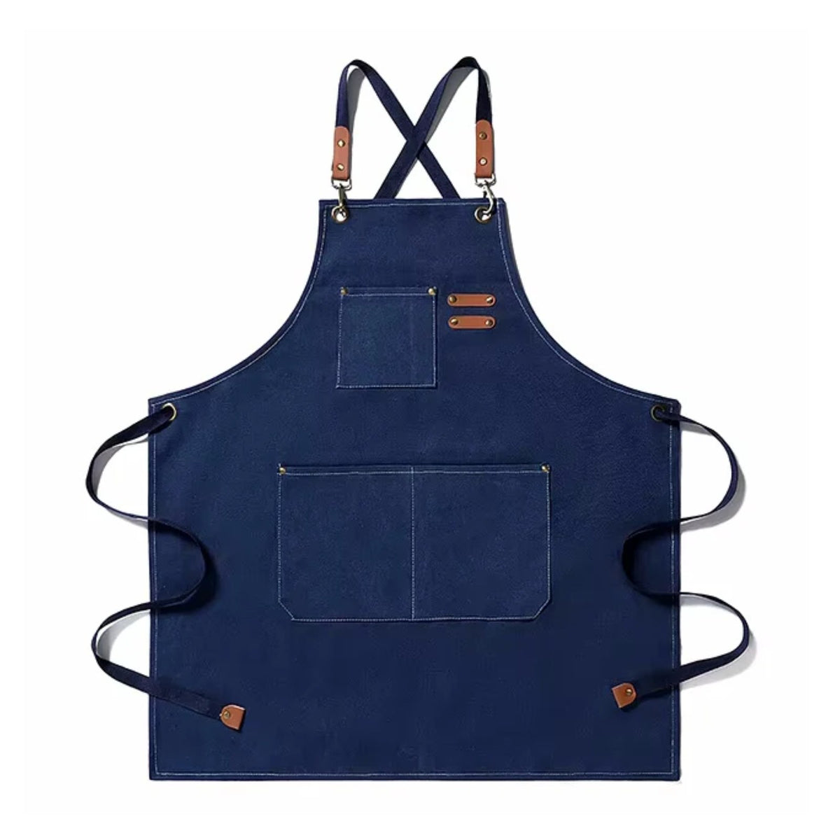 Kochschürze aus Jeans, Rohdenim-Blau, liegend