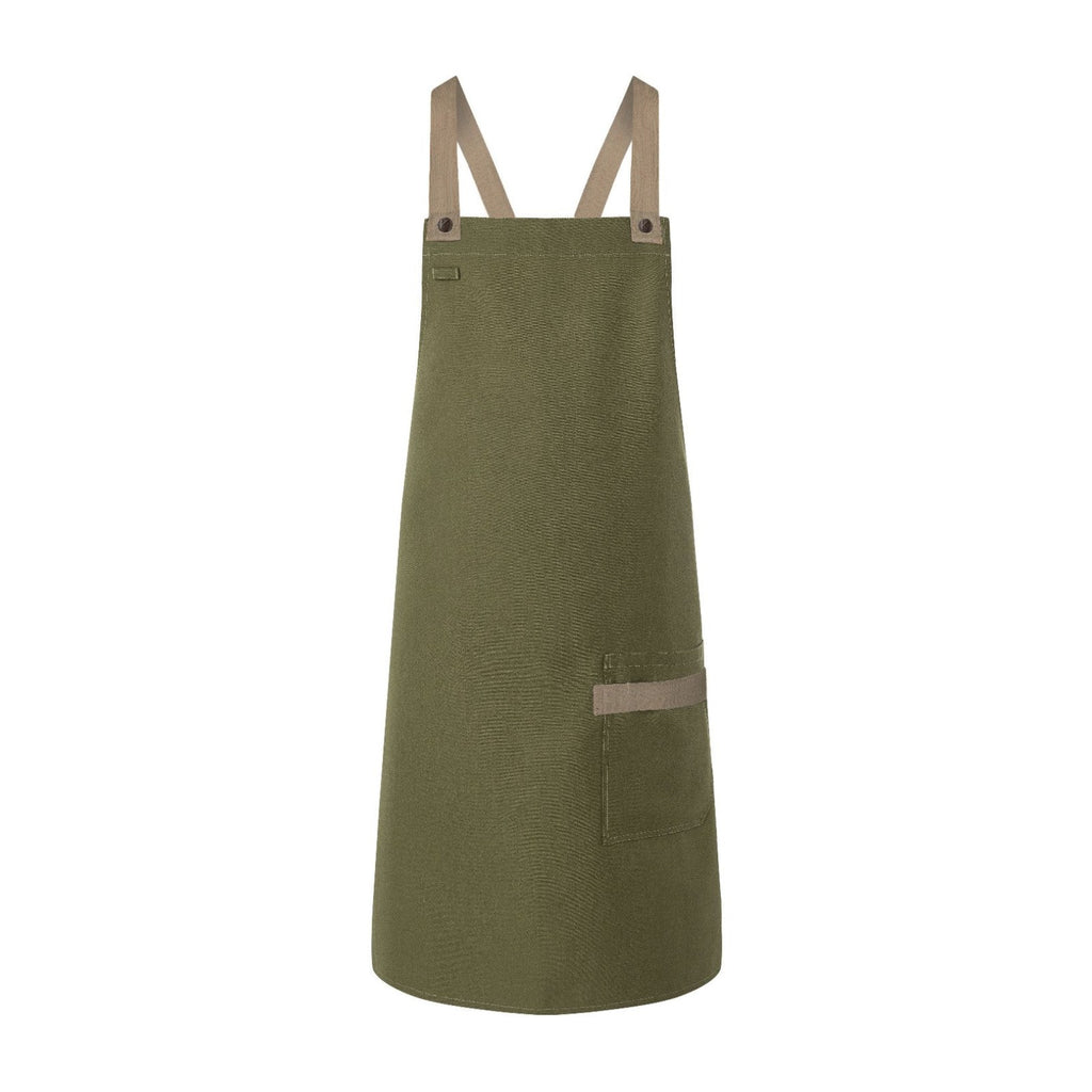 Tablier de Cuisine Femme Moderne, vert mousse, de face