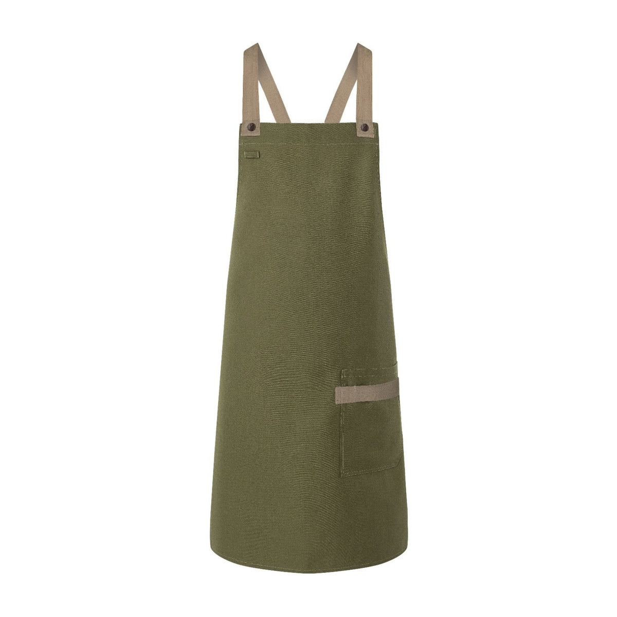 Tablier de Cuisine Femme Moderne, vert mousse, de face
