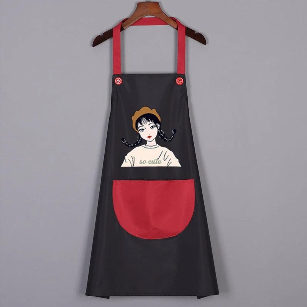 Kochschürze Damen Originell, Schwarz und Rot